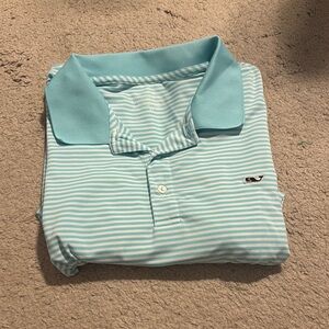 Vineyard Vines Light Blue Striped Polo